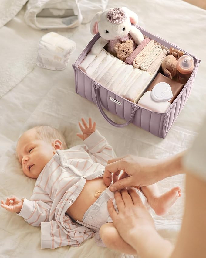 Blissful Diary Baby Diaper Caddy Organizer, Stylish Storage Basket - Image 6