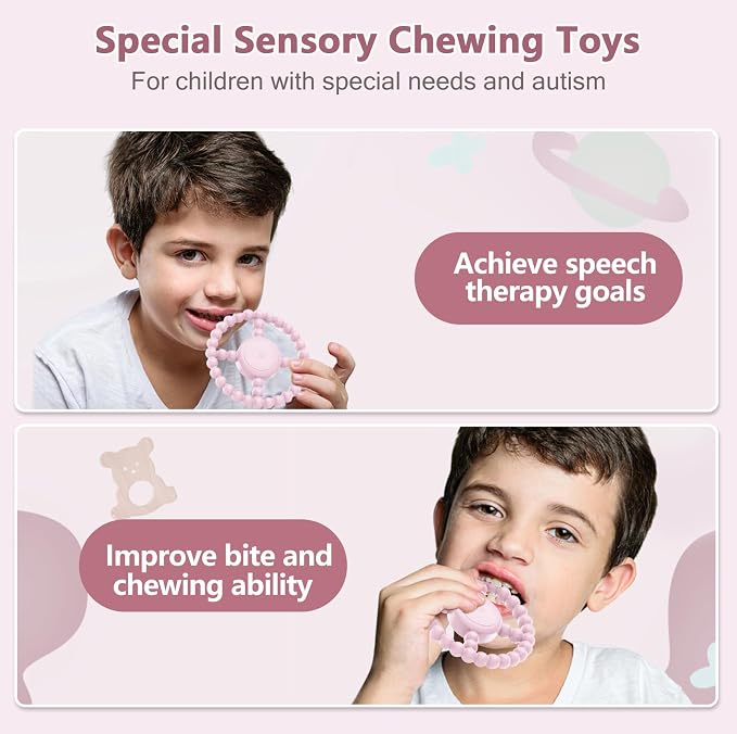Vibrating Sensory Teething Toys, Soothing Chew Ring - Image 6