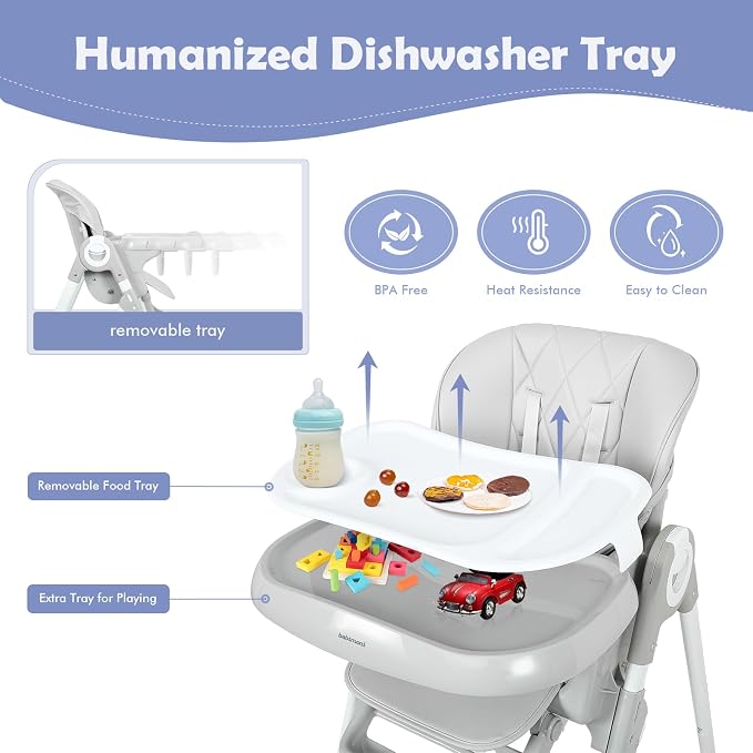4 in 1 High Chairs for Babies and Toddlers, Convertible Foldable Baby High - Image 4
