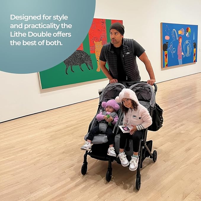 Mompush Lithe Double Stroller, Lightweight Side by Side Stroller - Image 5
