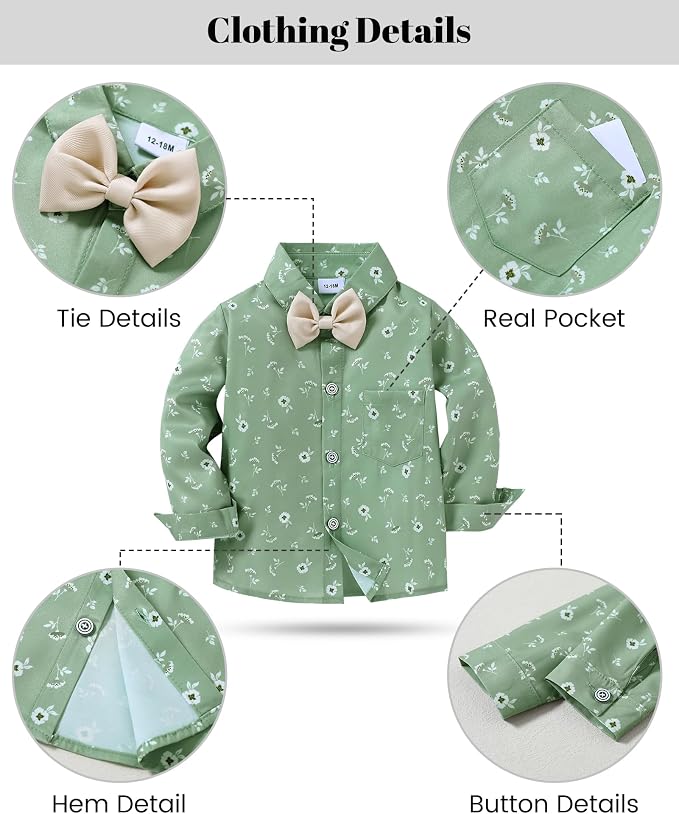 nilikastta Boy Suit Toddler Boy Outfit Boy Dress Shirt - Image 4