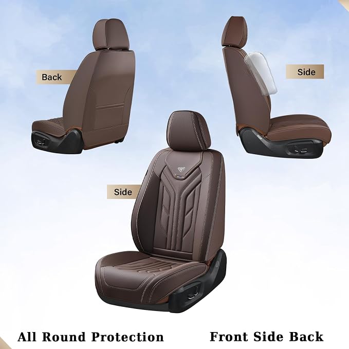 Coverado Front Seat Covers, Car Seat Covers Front Seats, Leather Seat Covers - Image 4
