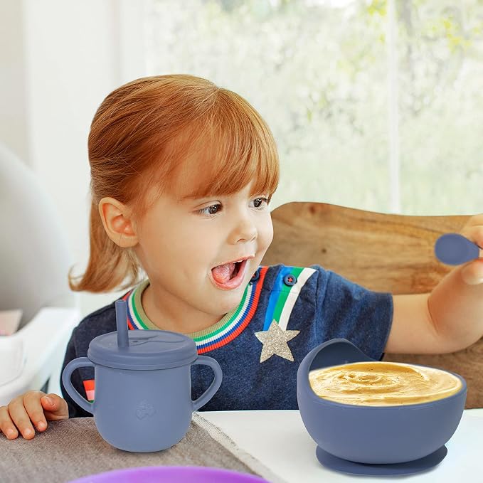 100% Silicone Baby Feeding Set, BPA Free Baby Dishes - Image 7