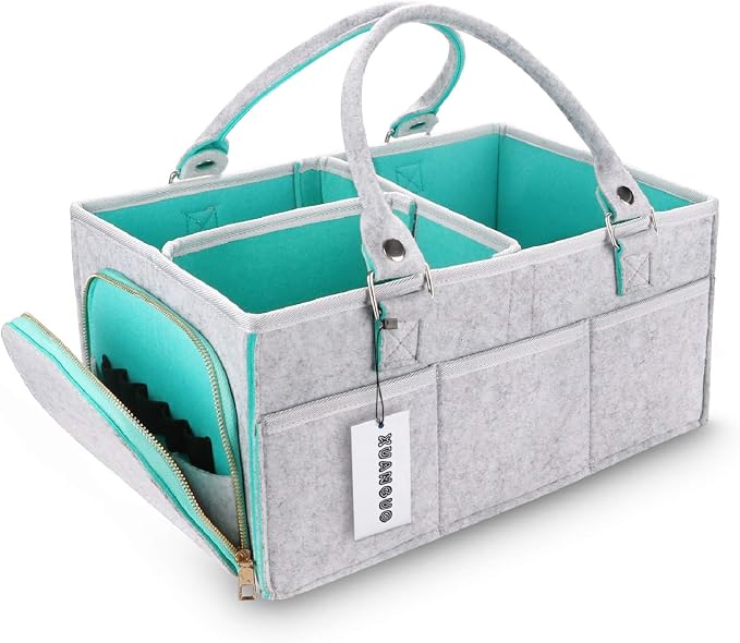 Baby Diaper Caddy Organizer for Boy or Girl Large Nursery Storage Bin Basket by XUANGUO
