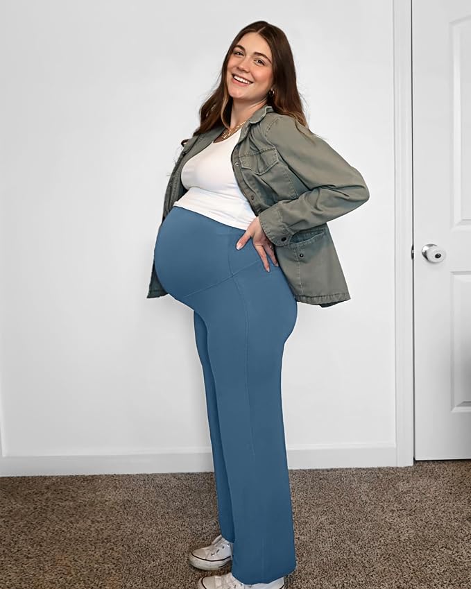 G4Free BareFeel Maternity Dress Yoga Pants Over The Belly Stretchy Work Slack - Image 5