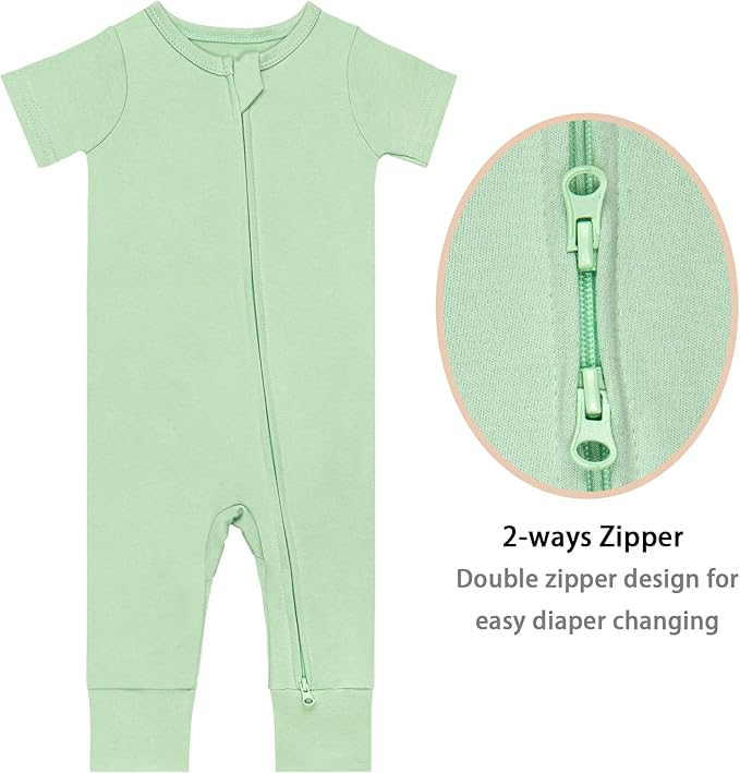 GUISBY Footless Short Sleeve Baby Pajamas - Image 2