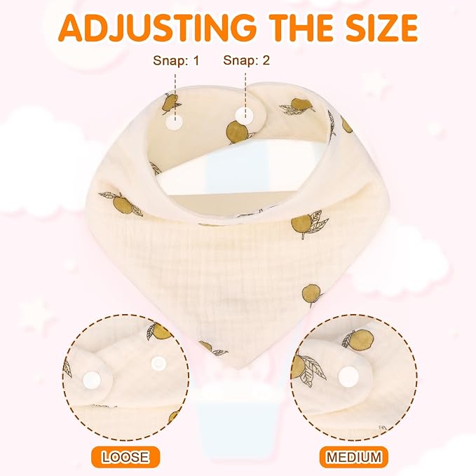 Accmor Muslin Baby Drool Bibs 6 Pack Baby Bandana Drool Bibs Soft Cotton Baby - Image 3