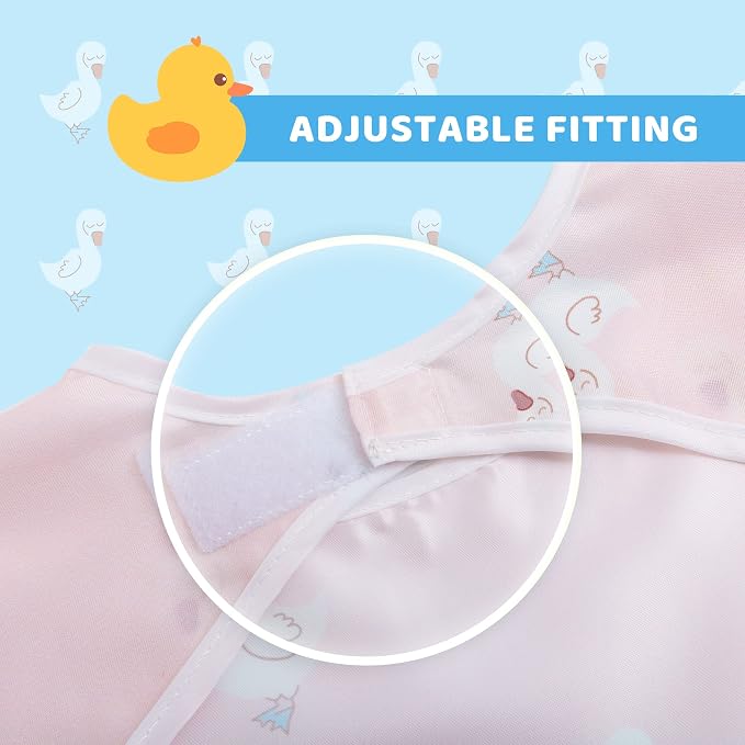 Little Dimsum Baby Bib with Pocket Waterproof Toddler Bibs Infant Feeding Bibs - Image 4