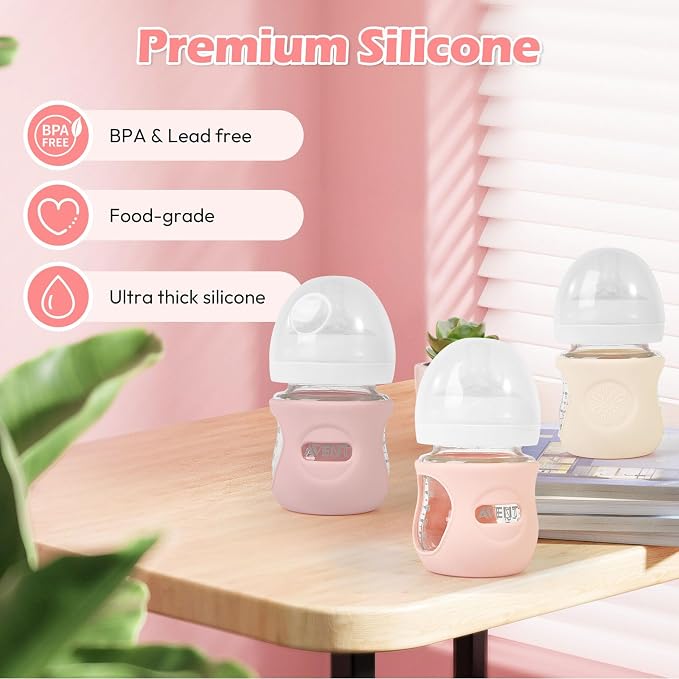 3 Pack Silicone Sleeves for Philips Avent Natural Glass Baby Bottles, Anti - Image 6
