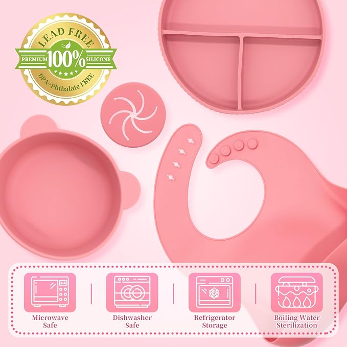 Silicone Baby Feeding Set 10 Pcs, Baby Led Weaning Supplies, Baby Feeding - Image 3
