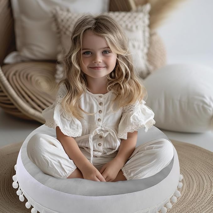 Large Floor Pillow Kids Round Floor Cushion Seating, 20 inches Big Circle Pillow - Image 5