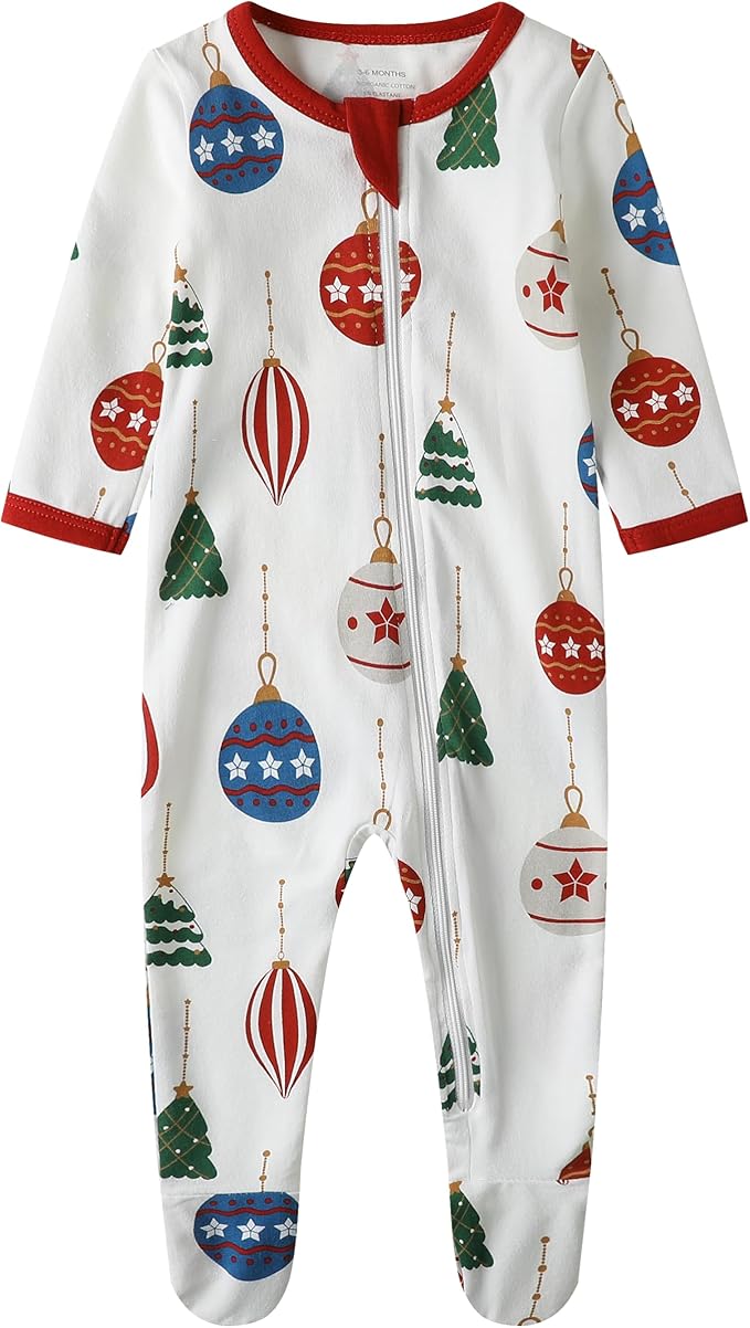 O2 BABY Baby Boys Girls Organic Cotton Zip-Front Sleeper Pajamas, Footed Sleep by O2BABY