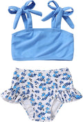 YOUNGER TREE Toddler Girls Two Pieces Swimsuit Color Block Stripe Swimwear by YOUNGERTREE