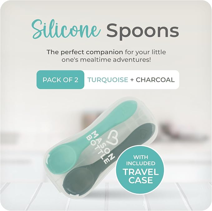 Mason Bottle Silicone Baby Spoons – BPA-Free Feeding Utensils - Image 2