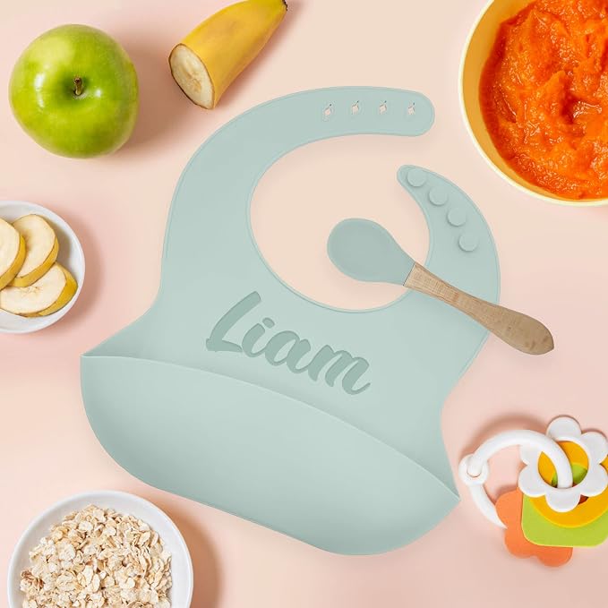 Personalized Silicone Bib and Spoon Set - Image 5