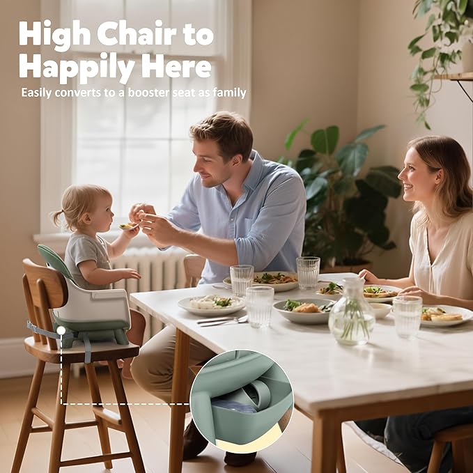 8 in 1 Wooden High Chairs for Babies Toddlers, Convertible to Booster Seat - Image 6