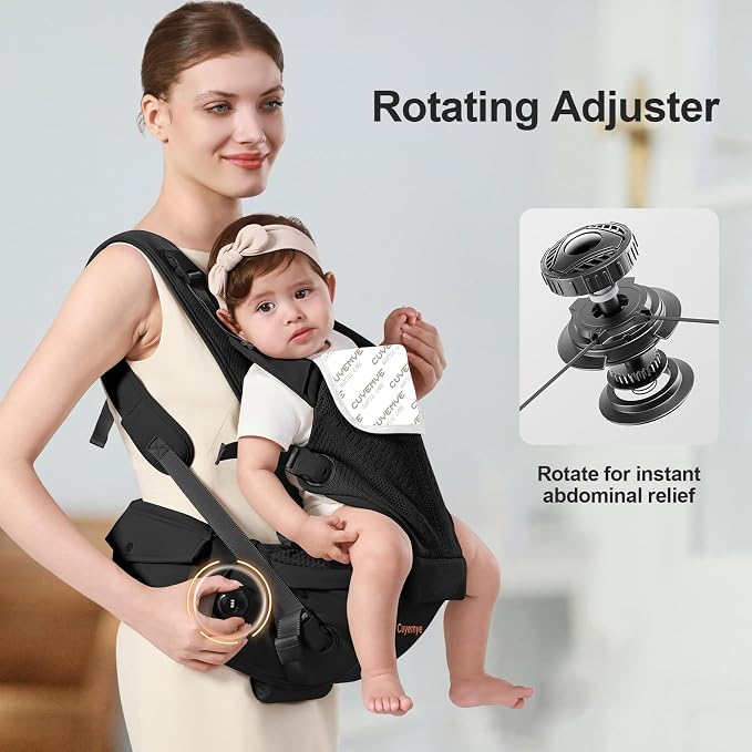Baby Carrier with Hip Seat, 2-in-1 Forward-Facing Carry - Image 6