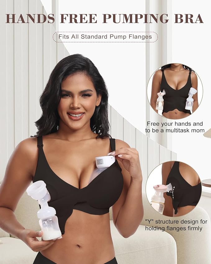 As Fairy Wireless Seamless Pumping Bra Hands Free Nursing Bra Wirefree Comfort - Image 4