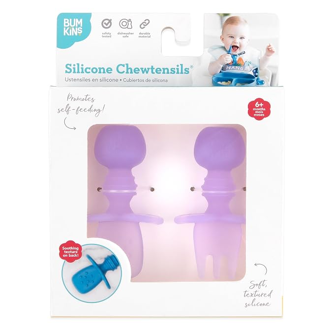 Bumkins Baby Utensils Set, Chewtensils Silicone Spoons - Image 6