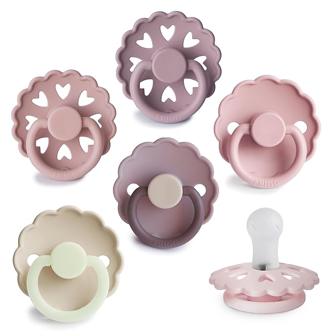 FRIGG SilkySoft Silicone Baby Pacifier 6-Pack Blooming Love | Made in Denmark | by mushie