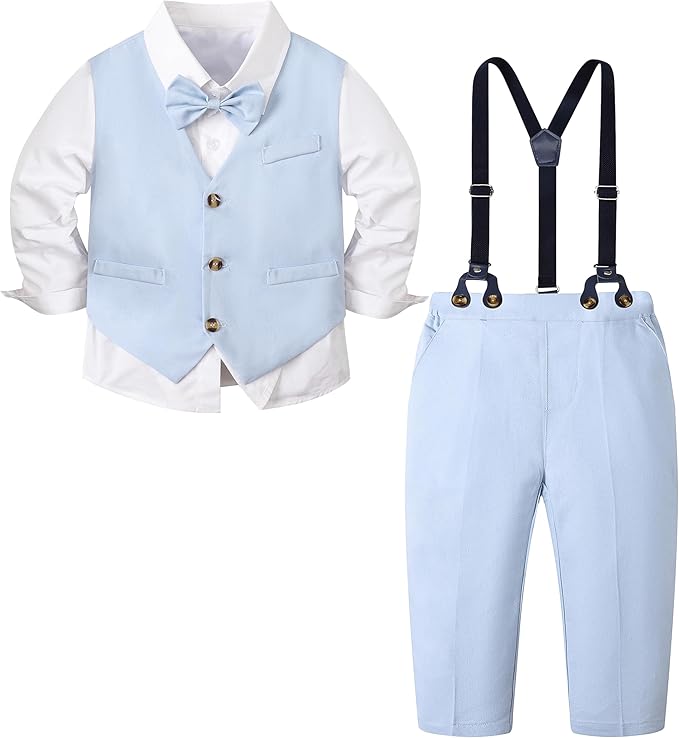 SANGTREE Boys Cotton Linen Suit Formal Set Baby Clothes Boy Gentleman Wedding by Weaimtoprovidecustomerbothgoodserviceandbestproductingoodvalue