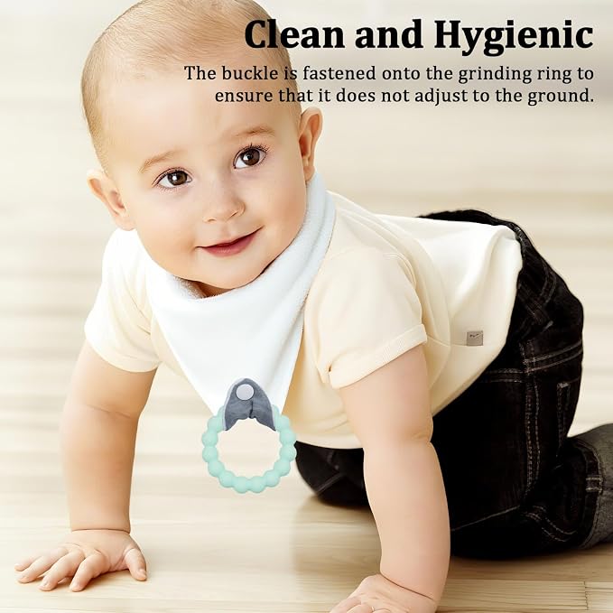 Baby Bandana Bibs & Teethers 6-Pack, 100% Organic Cotton, Super Absorbent & Soft - Image 4