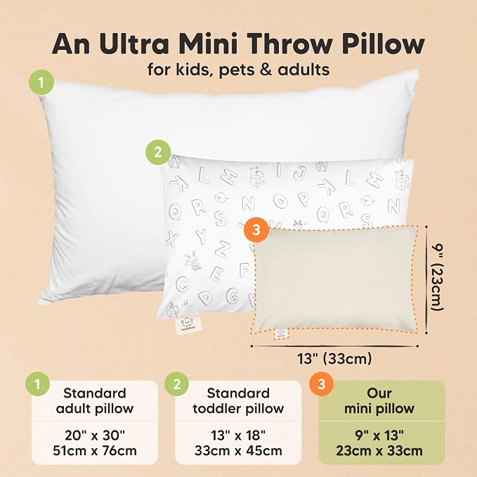 Mini Toddler Pillow with Pillowcase - Image 2