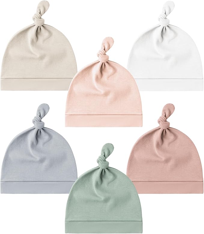 Konssy 6 Pack Baby Newborn Hats Set Knot Beanie Hats Soft by Konssy