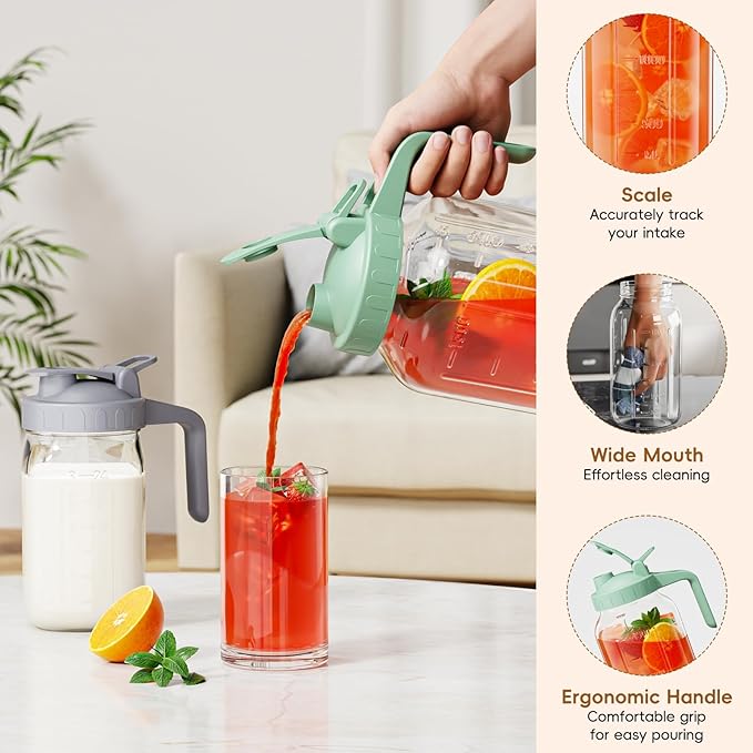 Breast Milk Pitcher Jug - 32 oz Glass Mason Jar Airtight Pitcher - Image 4