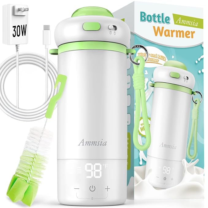 Portable Bottle Warmer for Travel – Fastest Heating & Charging & Long Battery by Ammsia