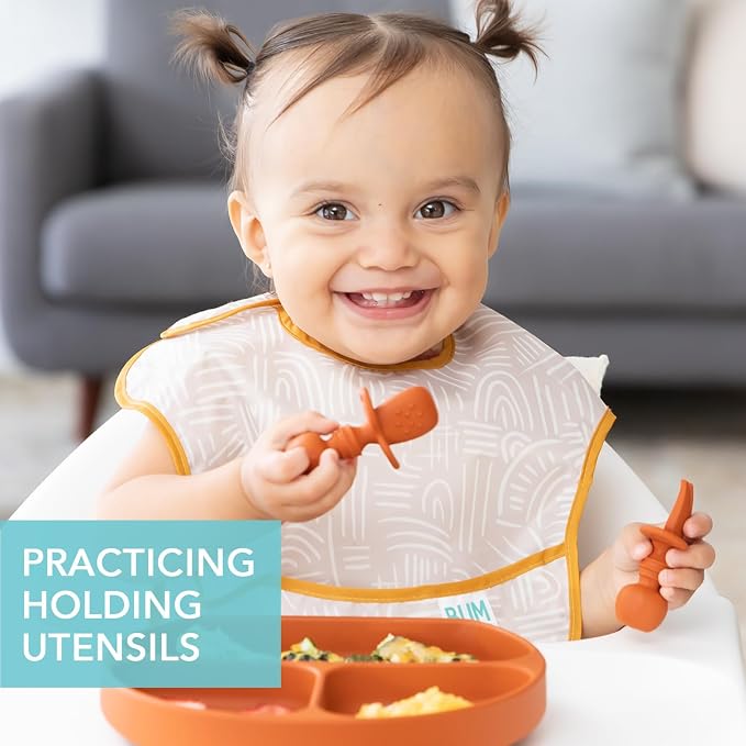 Bumkins Baby Utensils Set, Chewtensils Silicone Spoons - Image 2