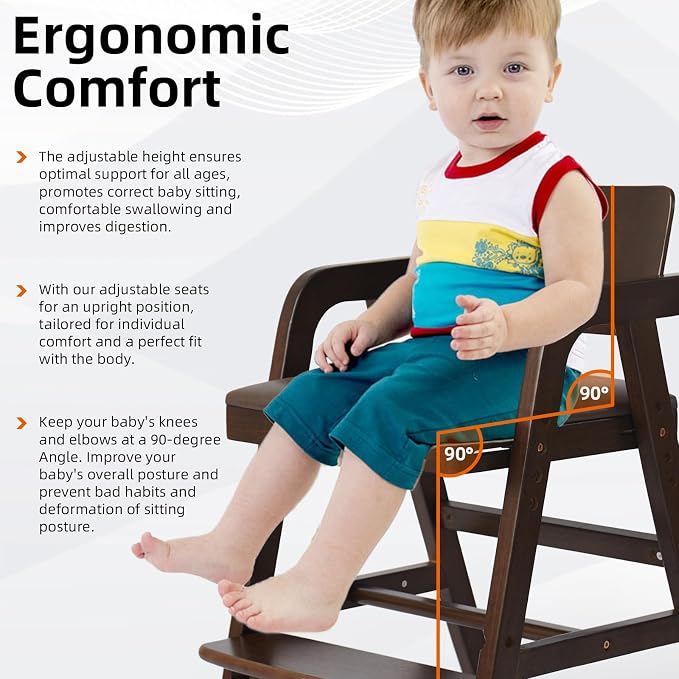 Solid Wood high Chairs for Toddlers, High Chair Grows - Image 5