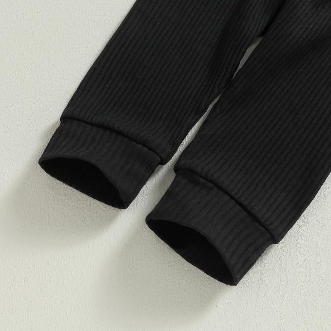 Newborn Baby Boy Girl Clothes Ribbed Knitted Long Sleeve Romper Pants Solid - Image 6