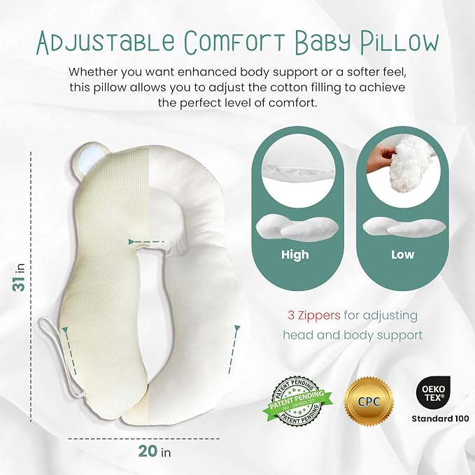 Baby Pillow Anti-Roll, and Tummy Time Features, 3D Air Mesh Fabric - Image 8