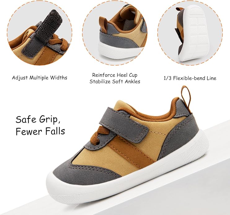Baby Shoes Boys Girls Barefoot Wide Toe Box Zero Drop First Walkers PU Leather - Image 4