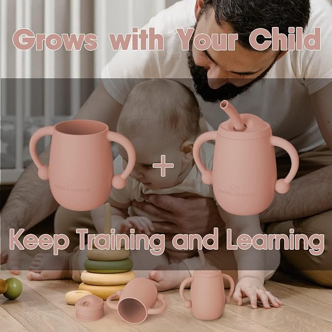 Cuddle Campus 100% Silicone Baby Training Cup, Shatterproof Toddler Sippy Cups - Image 5