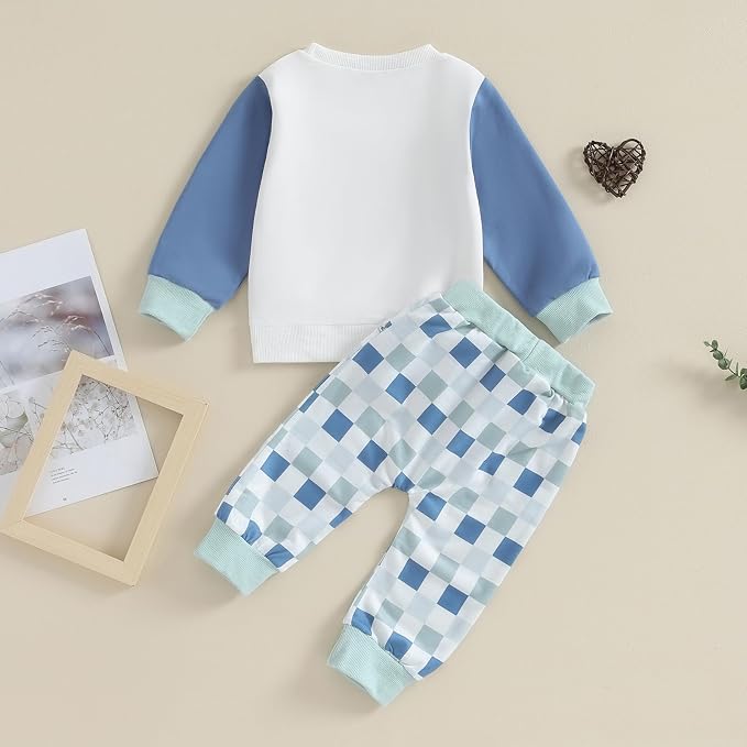 Kupretty Toddler Baby Boy Fall Winter Clothes Color Block Long Sleeve - Image 6