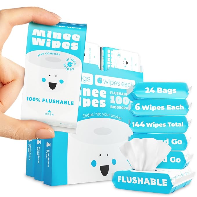 Impossibly Compact Travel Flushable Wipes by MINEEWIPES