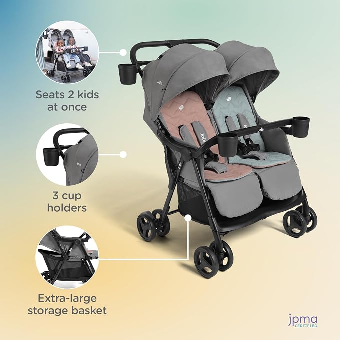 Joie Rosemary Side-by-Side Double Stroller – Lightweight, and Comfortable - Image 3