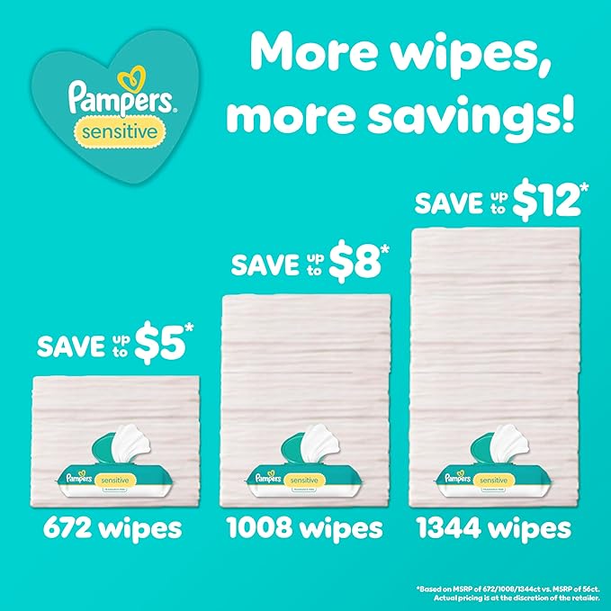 Pampers Baby Wipes, Water Based Wipe, Clinically Proven, Hypoallergenic - Image 3