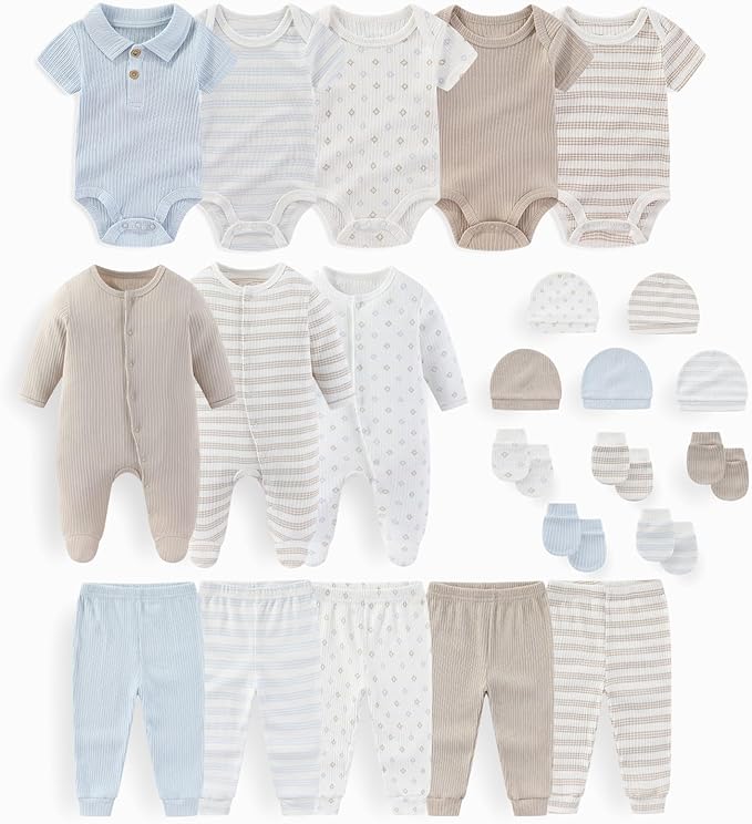 Unisex Baby Boy Girl Clohtes Pants Sets 23 pack Cotton Casual New born Clothing by JELYLOVE
