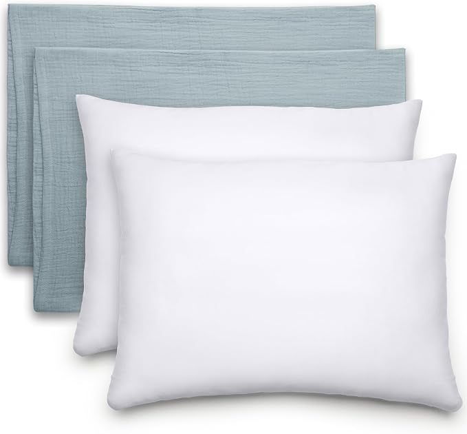 Comfy Cubs Toddler Pillow with Muslin Pillowcase, 13 x 18 in, 2 Pack by ComfyCubs