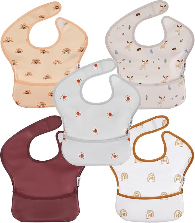 Soarwg Kids Baby Bibs, 5 Pack Waterproof Bibs by SoarwgKids