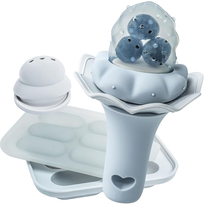 Moonkie Baby Fruit Feeder with Freezer Tray, BPA Free Silicone Food Feeder by Moonkie
