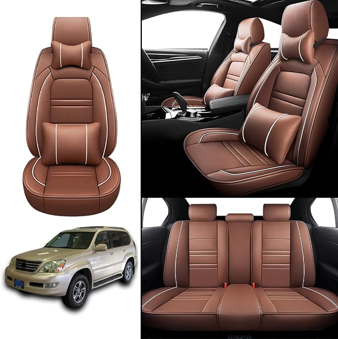 Car Seat Covers for Lexus Car gx470 2003-2009, 5 Seats Leather Seat Covers - Image 2
