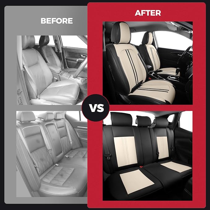 FREESOO Car Seat Covers Full Set, Leather Seat Covers - Image 6