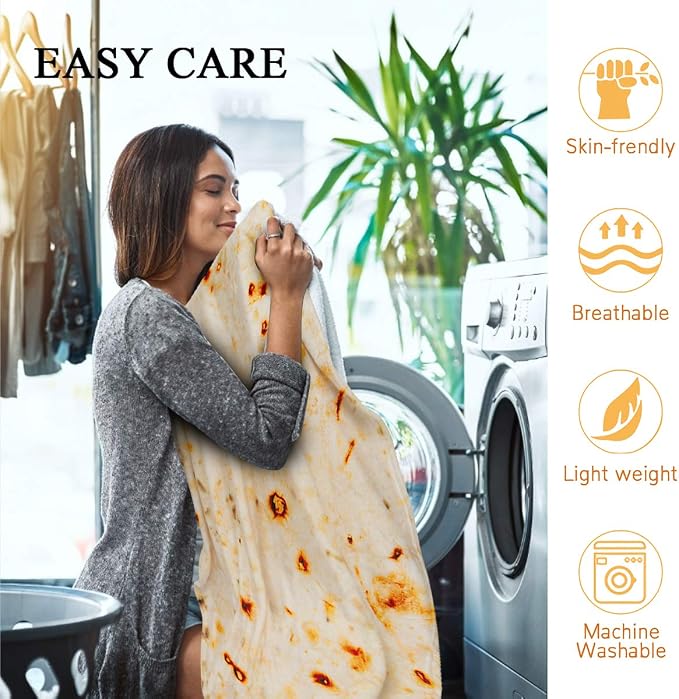 Kids Tortilla Blanket 1 2 3 4 5 Year Old Boy Birthday Gift, 49 Inch Burritos - Image 4