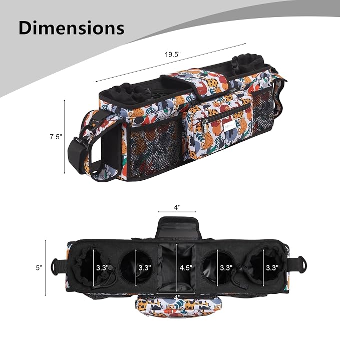 TOPDesign Universal Baby Stroller Organizer, Double Stroller Caddy - Image 3
