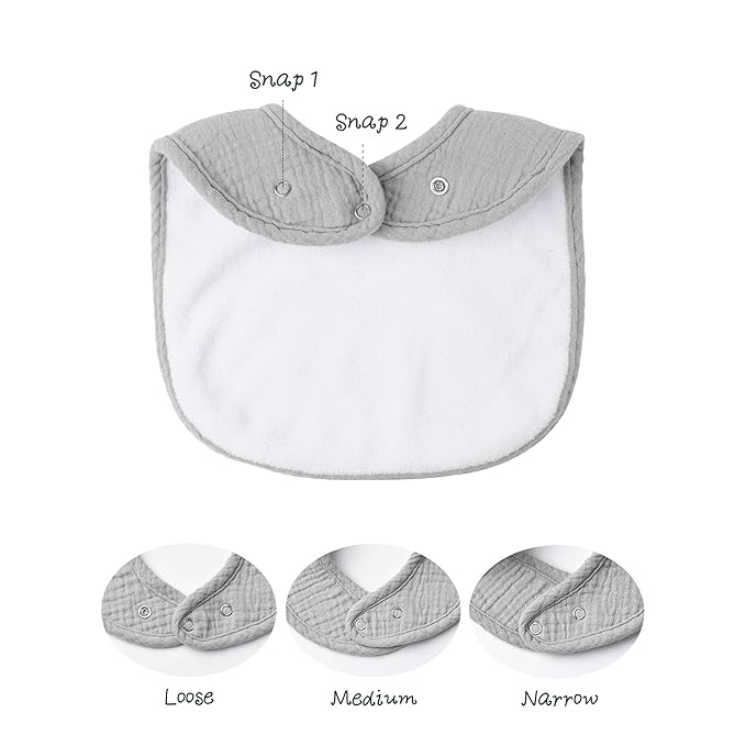 Konssy Muslin Baby Bibs 8 Pack Baby Bandana Drool Bibs Cotton - Image 2