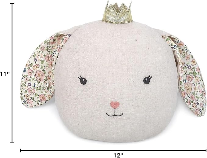 MON AMI Faith Bunny Accent Décor Pillow 12x11”, Plush Rabbit Cuddle Cushion - Image 7